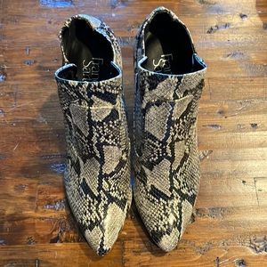 Franco Sarto size 8.5 snakeskin booties-barely worn